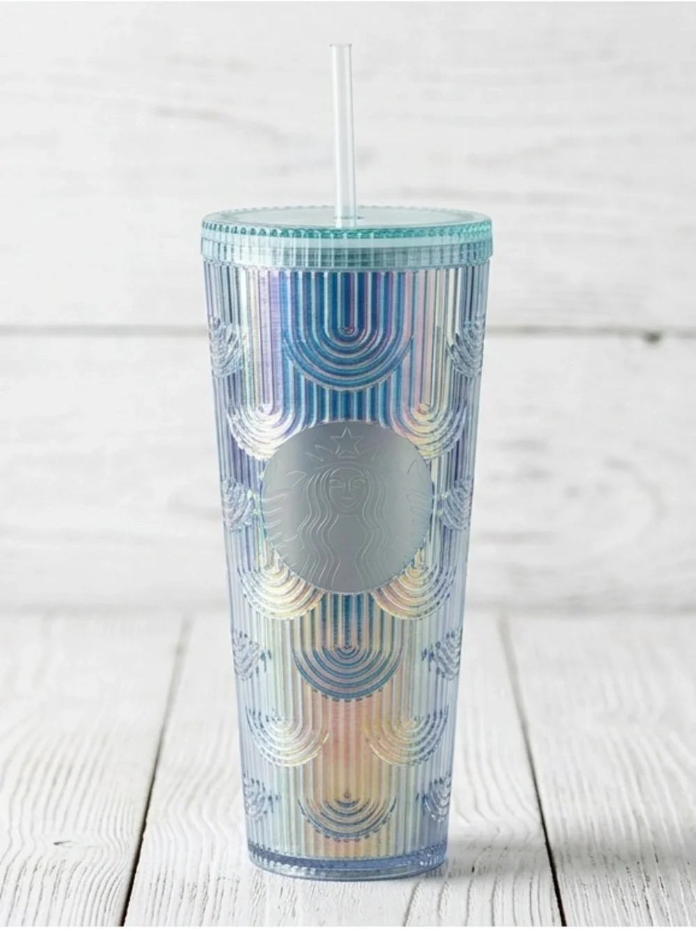 Starbucks Venti 24oz Iridescent Mermaid Scale Cold Cup Tumbler Spring 2022
